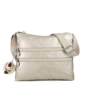 Kipling Alvar Silver Metallic Crossbody Bag